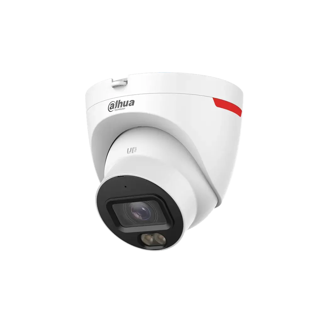 DH-IPC-HDW2449TP-S-LED-0280B-PRO. Cámara IP Dahua tipo Eyeball 4MP lente fijo de 2.8mm tecnología Wizcolor iluminación máxima de 30m protección IP67 con protección perimetral.