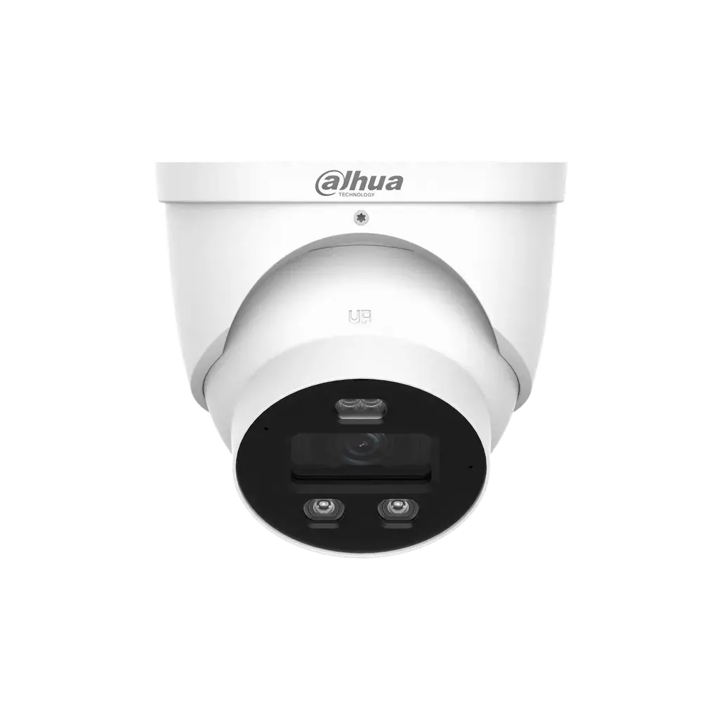 DH-IPC-HDW3449H-AS-PV-0280B-PRO. Cámara IP Dahua tipo Eyeball de 4MP lente fijo de 2.8mm con tecnología doble iluminación y disuasión activa